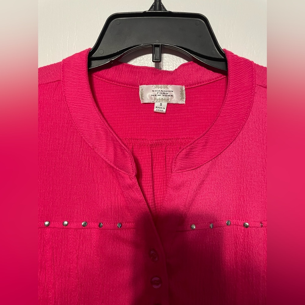 Shannon Ford New York hot pink blouse size small - Picture 2 of 4